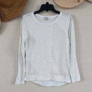 Sundance White Textured Long Sleeve Top, Size XS, EUC